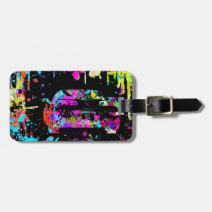 Corvette Paint Splatter Graffiti Effect Luggage Tag
