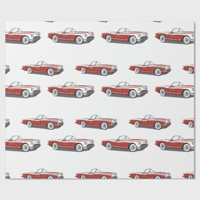 Corvette Red Wrapping Paper (Flat)