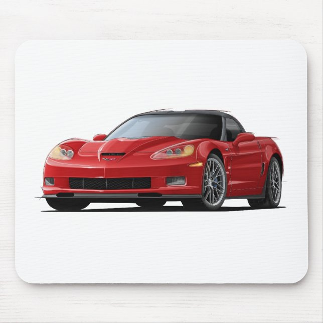 Corvette ZR1 Red Car Mouse Pad (Front)