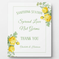 Corvid Wedding Signs Yellow Roses Personalized
