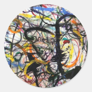 Corvus (Crow) Abstract Jeff Hankamer Artjunkhaus Classic Round Sticker