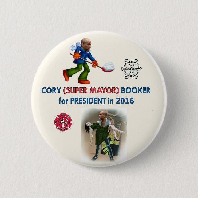 Cory Booker for President 2016 2 Inch Round Button (Front)