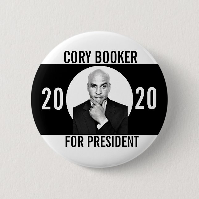 Cory Booker for President 2 Inch Round Button (Front)