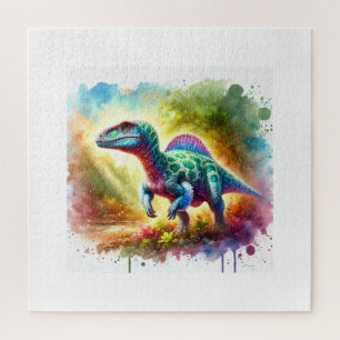 Corythosaurus in a serene landscape 111024AREF139 Jigsaw Puzzle