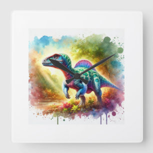 Corythosaurus in a serene landscape 111024AREF139 Square Wall Clock