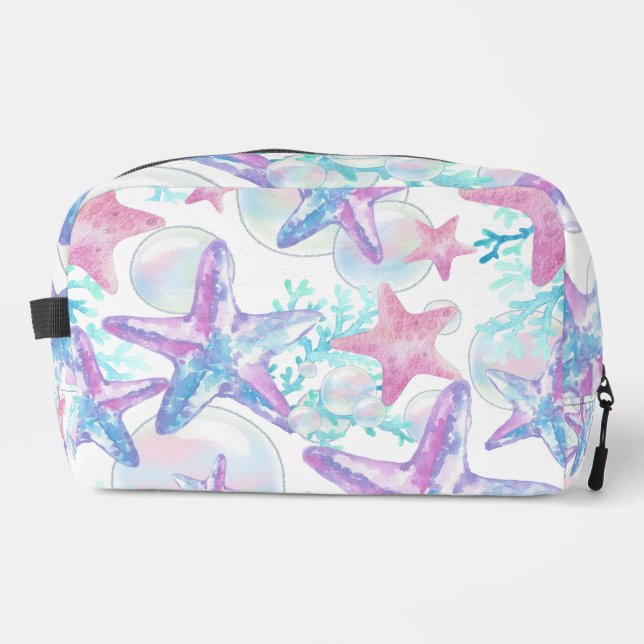 Cosmetic Bag Pretty Pink Starfish Pattern (Front)