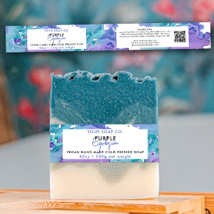 Cosmetic Bar Soap Band Product Label Wrap Purple Invitation Belly Band