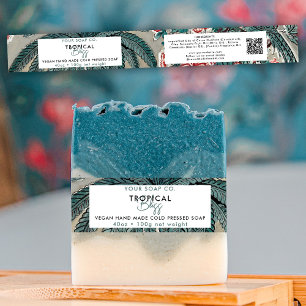 Cosmetic Bar Soap Band Product Label Wrap Tropical Invitation Belly Band