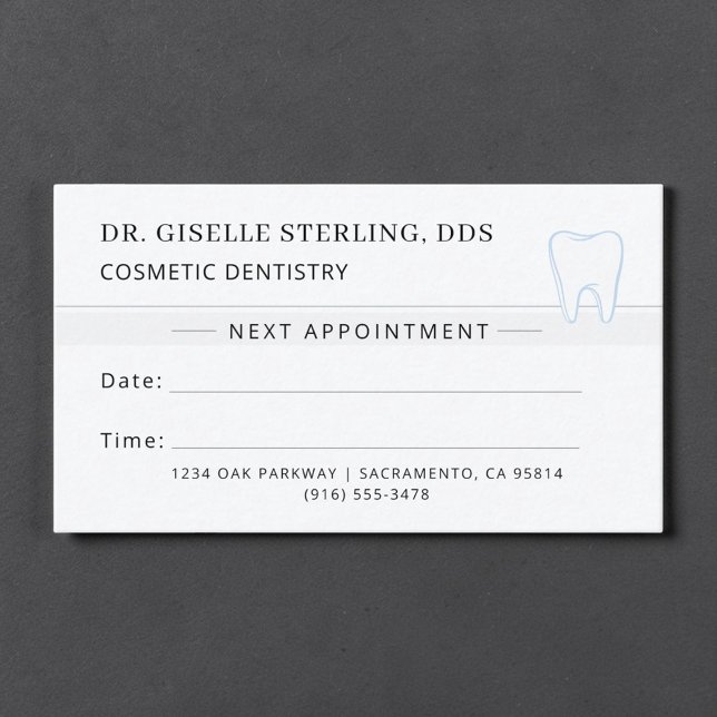 Cosmetic Dentistry Dentist Tooth Appointment Card (Creator Uploaded)