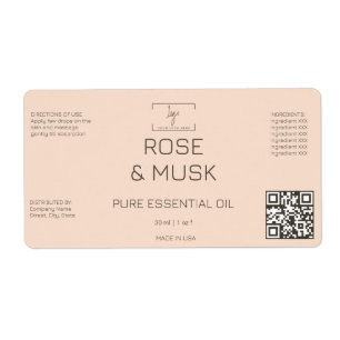 Cosmetic Labels Dropper Logo bottle with Qrcode