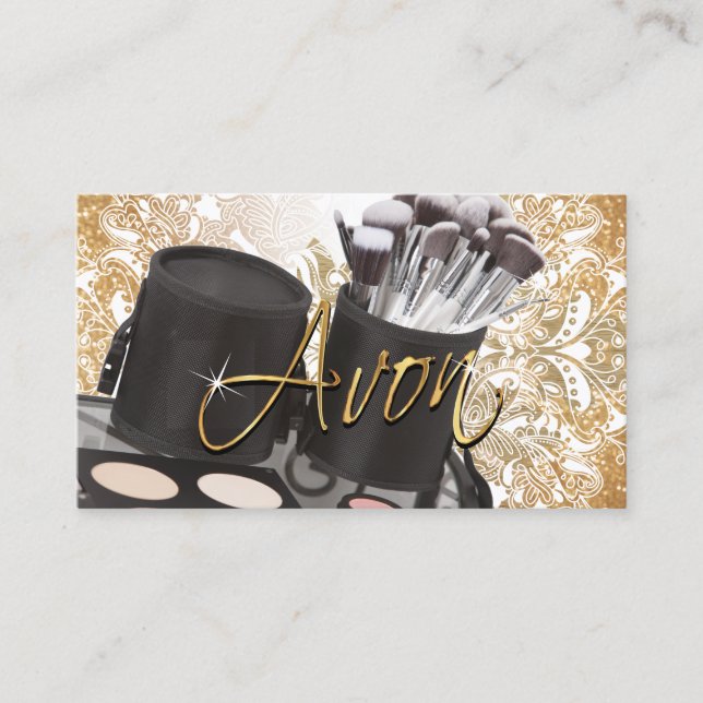 Cosmetics and Gold Glitter - Avon Business Card (Front)