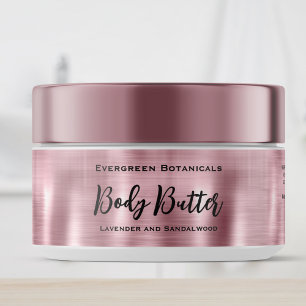 Cosmetics Jar Label - Brushed Pink Foil