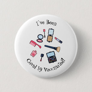 Cosmetics / make-up cartoon illustration 2 inch round button