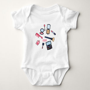 Cosmetics / make-up cartoon illustration baby bodysuit