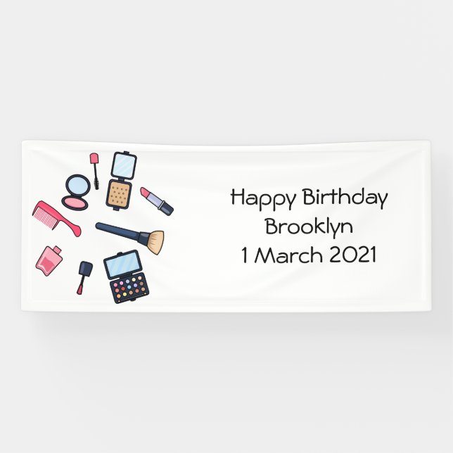 Cosmetics / make-up cartoon illustration banner (Horizontal)