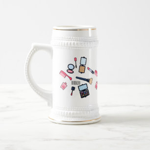 Cosmetics / make-up cartoon illustration beer stein