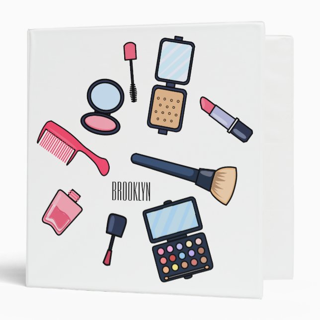 Cosmetics / make-up cartoon illustration binder (Front/Inside)