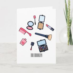 Cosmetics / make-up cartoon illustration card