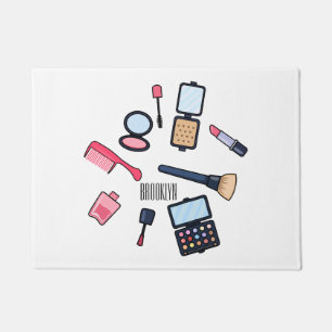 Cosmetics / make-up cartoon illustration doormat