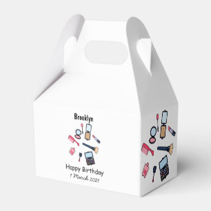 Cosmetics / make-up cartoon illustration favor box