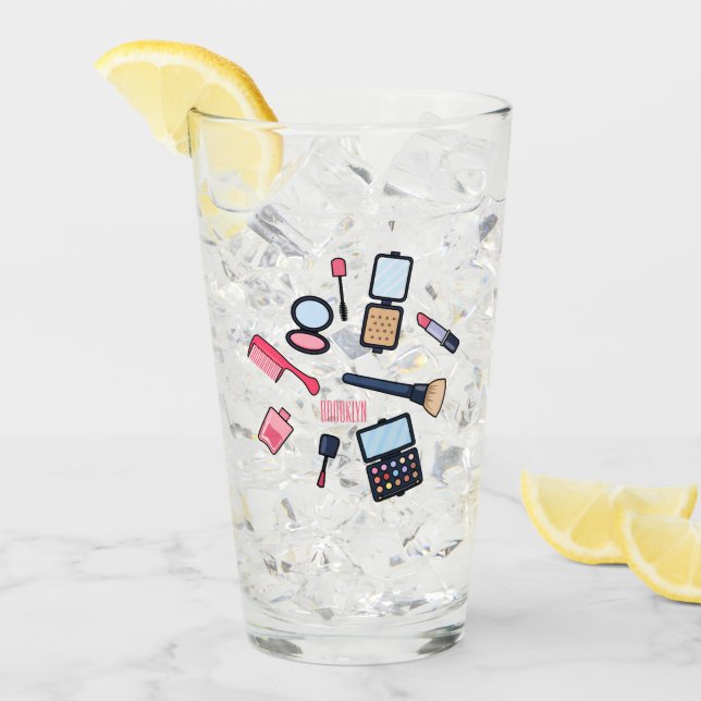 Cosmetics / make-up cartoon illustration glass (Front Ice)