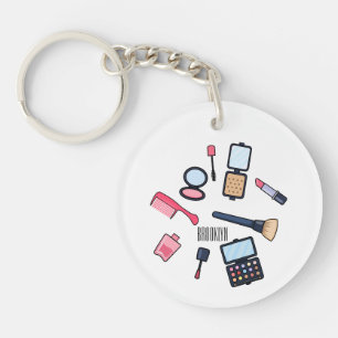 Cosmetics / make-up cartoon illustration keychain