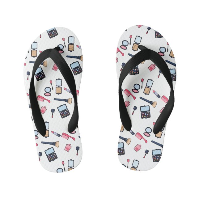 Cosmetics / make-up cartoon illustration kid's flip flops (Footbed)
