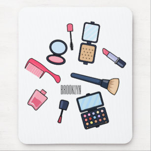 Cosmetics / make-up cartoon illustration mouse pad