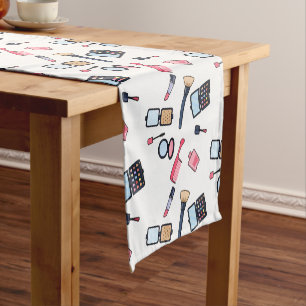 Cosmetics / make-up cartoon illustration short table runner