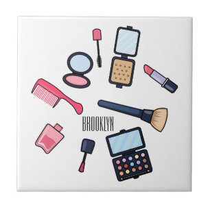 Cosmetics / make-up cartoon illustration tile