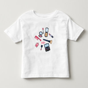 Cosmetics / make-up cartoon illustration toddler t-shirt