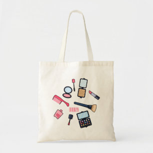 Cosmetics / make-up cartoon illustration tote bag