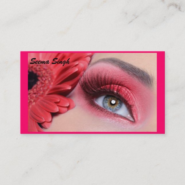 cosmetics makeup artist peach flower business card (Front)