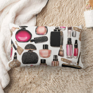 Cosmetics Makeup Brushes Nailpolish Throw Pillow
