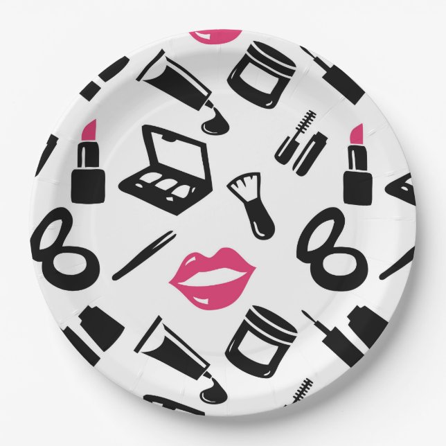 Cosmetics Pattern Paper Plate (Front)
