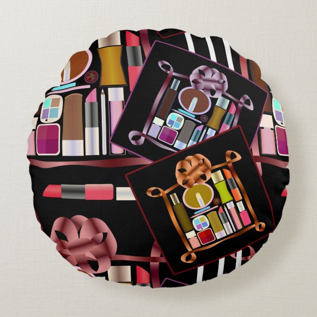 Cosmetics set round pillow (Front)