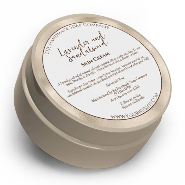 Cosmétique blanc et perle Étiquette de bocal (Créateur téléchargé)