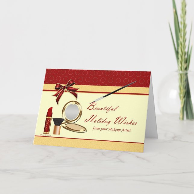Cosmétique De Carte De Vacances Artiste Maquillage (Devant)