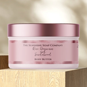 Cosmétique Étiquette de bocal - rose pâle avec hui