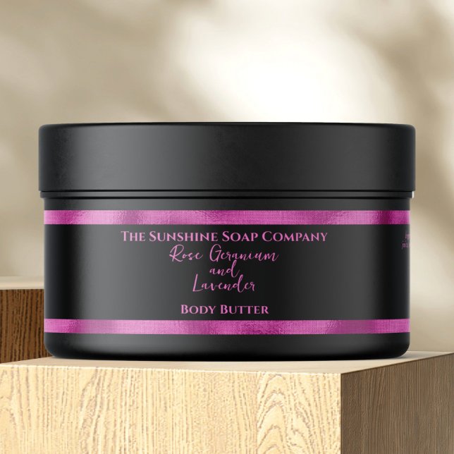 Cosmétique Étiquette de jarre - Noir et Fuchsia (Créateur téléchargé)