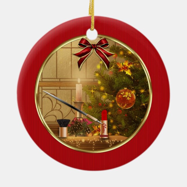Cosmétique maquillage Ornement de Noël Rouge (Dos)