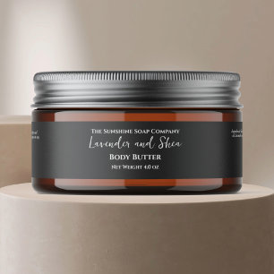 Cosmétique minimaliste gris foncé Étiquette de jar