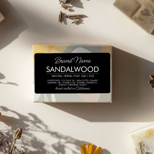 Cosmétique noir moderne ingrédients savon étiquett