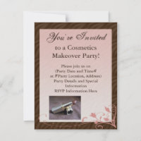 Cosmétique rose et Brown à spirale Invitation fémi