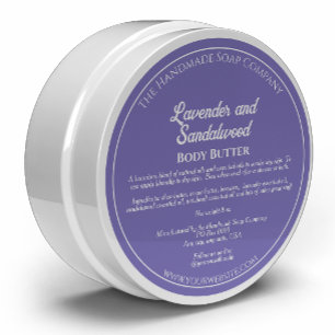 Cosmétique violet Étiquette de jarre w Ingrédients
