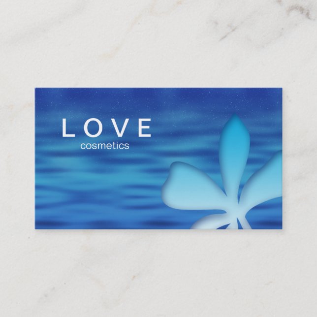 Cosmétiques de bleu de fleur de carte de visite de (Devant)
