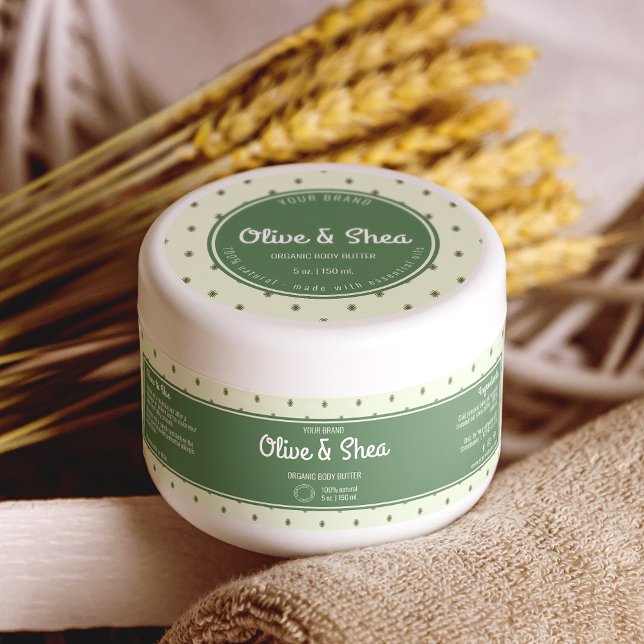 Cosmétiques du cercle vert rétro Jar Étiquette (Créateur téléchargé)
