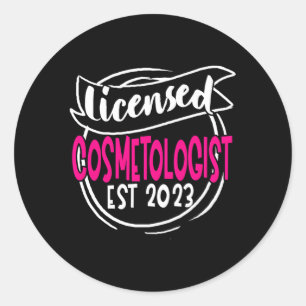 Cosmetologist 2023 Cosmetology School Graduation Classic Round Sticker