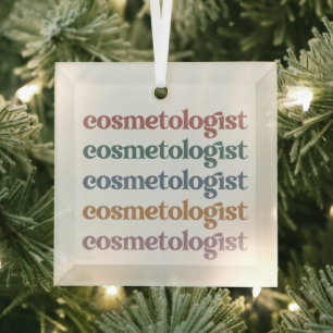 Cosmetologist Aesthetician Beautician Skin Care Glass Ornament