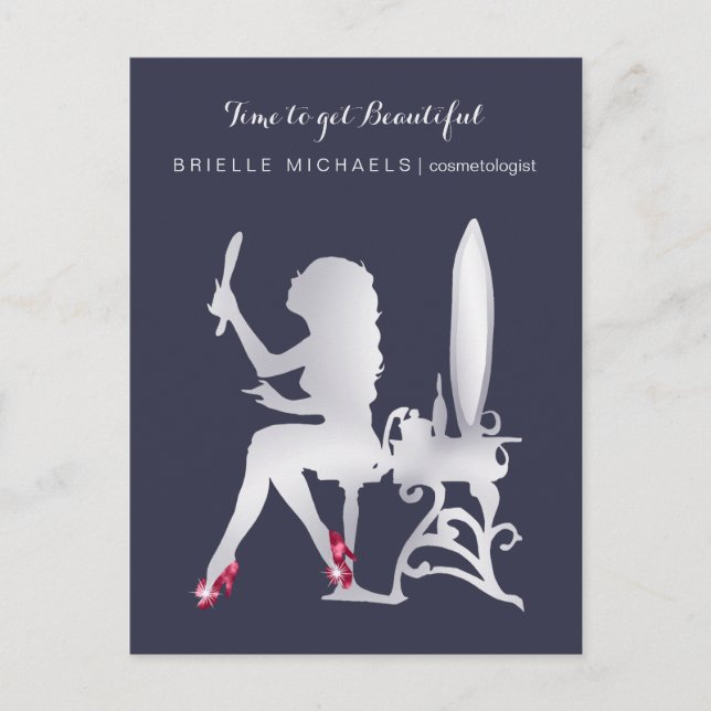 Cosmetologist Beauty Appointment Reminder Postcard (Front)